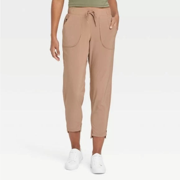 all in motion Pants - New! Women's All in Motion Tapered Stretch Woven Workout Pants Taupe XXL